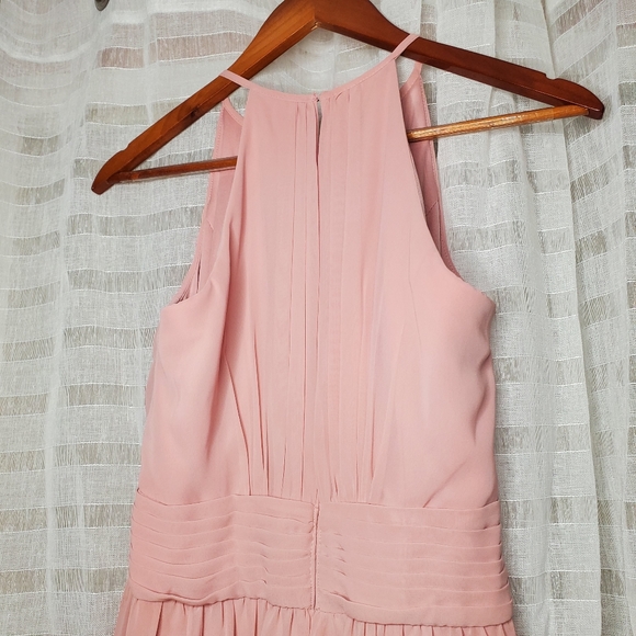 David's Bridal Ballet Pink Halter Maxi Dress Bridesmaid Size 6 - Picture 5 of 12